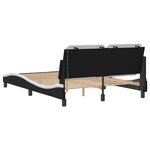 vidaXL Cadre de lit avec LED sans matelas noir et blanc 140x200 cm