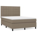vidaXL Sommier à lattes de lit avec matelas Taupe 140x190 cm Tissu