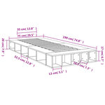 vidaXL Cadre de lit sans matelas chêne marron 75x190 cm