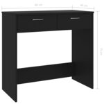 Bureau table poste de travail meuble d'ordinateur informatique étude 80 x 40 x 75 cm Aggloméré noir 02_0023921