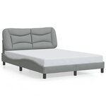 vidaXL Cadre de lit avec LED sans matelas gris clair 120x200 cm tissu