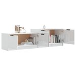 vidaXL Meuble TV blanc brillant 158 5x36x45 cm bois d'ingénierie