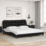 vidaXL Cadre de lit avec lumière LED noir blanc 180x200 cm similicuir