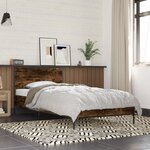 vidaXL Cadre de lit sans matelas chêne fumé 75x190 cm