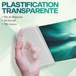 ACROPAQ 100 Feuilles plastifieuse A6 100 mic- Avec 100 pochettes  Brillantes  Qualité supérieure- Coins arrondis