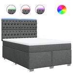 vidaXL Sommier à lattes de lit avec matelas Gris foncé 140x190cm Tissu