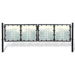 vidaXL Portail simple de clôture Noir 300x125 cm
