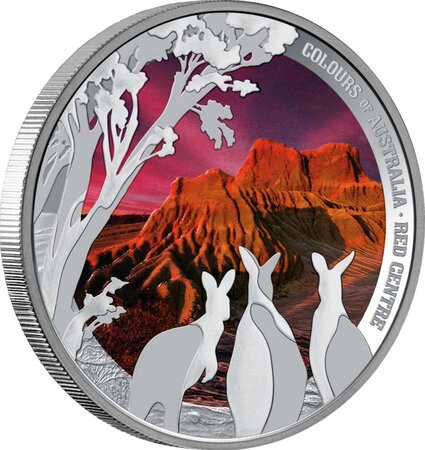 Pièce de monnaie en Argent 1 Dollar g 31.1 (1 oz) Millésime 2024 Colours of Australia RED CENTRE