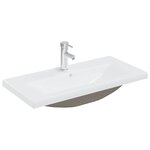 vidaXL Meuble lavabo avec bassin intégré Sonoma gris Bois d'ingénierie