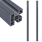 vidaXL Poteaux de clôture 2 Pièces Gris foncé 185 cm Aluminium