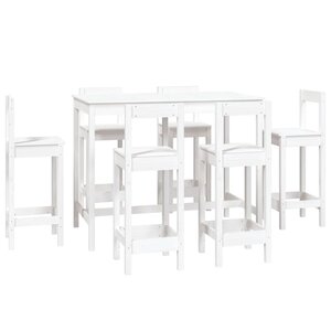 vidaXL Ensemble de bar 7 Pièces Blanc Bois de pin massif