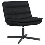 vidaXL Chaise Pivotante Noire Cuir Synthétique avec Base en Métal Moyenne