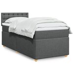 vidaXL Sommier à lattes de lit avec matelas Gris foncé 100x200cm Tissu