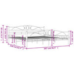 vidaXL Cadre de lit Noir Acier 200 x 200 cm