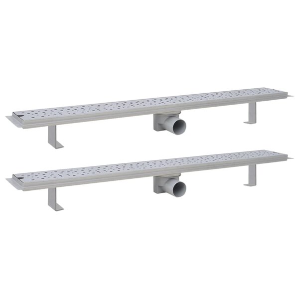 vidaXL Drain de douche linéaire 2 Pièces 930 x 140 mm Acier inoxydable