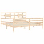 vidaXL Cadre de lit avec tête de lit 200x200 cm bois massif