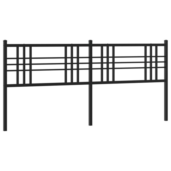 vidaXL Tête de lit métal noir 200 cm