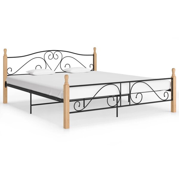 vidaXL Cadre de lit sans matelas noir métal 180x200 cm