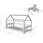 Lit cabane enfant TERY 90 x 190 verni