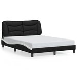 vidaXL Cadre de lit avec LED sans matelas noir et blanc 140x200 cm