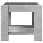 vidaXL Table basse avec LED gris béton 53x53x45 cm bois d'ingénierie