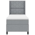 Lit à ressorts vidaXL avec matelas et lumières LED gris clair 90x190 cm en tissu