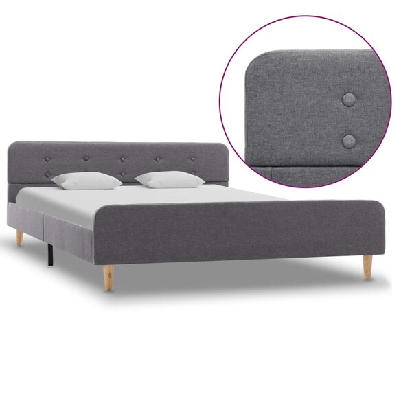 vidaXL Cadre de lit sans matelas gris clair tissu 160x200 cm