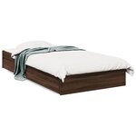 vidaXL Cadre de lit et tiroirs chêne marron 75x190cm bois d'ingénierie
