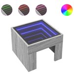 vidaXL Table basse avec LED infini sonoma gris 40x40x30 cm