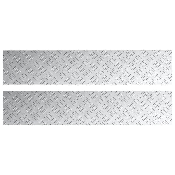 vidaXL Plaques en Aluminium à Carreaux 2 Pièces Antidérapant 100x20 cm