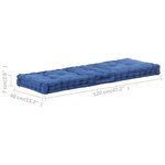 vidaXL Coussins de plancher de palette lot de 2 Coton Bleu clair