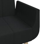 vidaXL Canapé-lit à 2 places avec deux oreillers noir tissu
