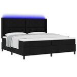 Lit à sommier tapissier vidaXL avec matelas et LED Noir 200x200 cm Tissu