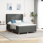 Lit Box Spring avec Matelas Gris Foncé 160x200 cm Tissu