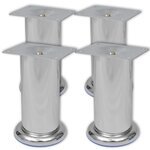 vidaXL Pieds ronds de canapé 8 Pièces Chrome 120 mm