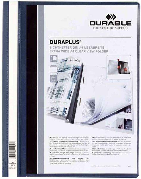 Chemise à lamelles DURAPLUS Format A4 Bleu foncé DURABLE