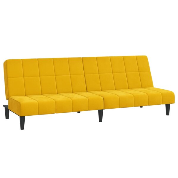 vidaXL Canapé-lit 2 places jaune velours