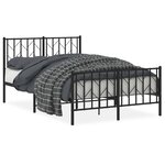 vidaXL Cadre de lit métal sans matelas avec pied de lit noir 120x190cm