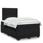 vidaXL Sommier à lattes de lit avec matelas Noir 120x200 cm Velours