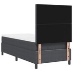 vidaXL Lit à Sommier Tapissier avec Matelas Gris Foncé 90x200 cm Tissu Velours Côtelé