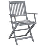 vidaXL Chaises pliables d'extérieur 4 Pièces avec coussins Bois d'acacia