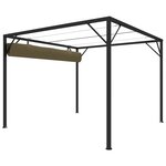 vidaXL Chapiteau de jardin avec auvent rétractable 3x3m Taupe 180 g/m²