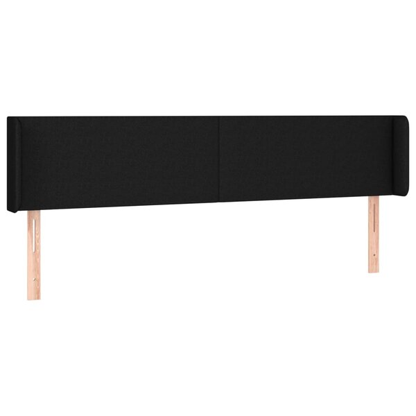 vidaXL Tête de lit avec oreilles Noir 183x16x78/88 cm Tissu