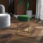 vidaXL Tabouret rond Vert Velours