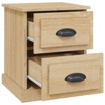 vidaXL Tables de chevet 2Pièces chêne sonoma 39x39x47 5cm bois ingénierie
