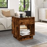 vidaXL Table basse avec LED infini chêne fumé 40x40x50 cm