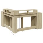 Bureau table poste de travail meuble d'ordinateur informatique étude avec lumières LED chêne sonoma bois d'ingénierie brun 02_0023423