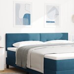 Cabeça de cama LED vidaXL com botões estofados em veludo azul escuro de 90 cm