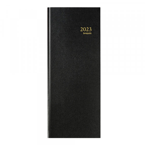 Agenda journalier 2023 banquier 1 jour sur 2 pages - 1 volume - 14 3 x 32 5 cm - noir - brepols