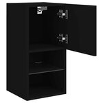 vidaXL Meuble TV avec lumières LED noir 30 5x30x60 cm